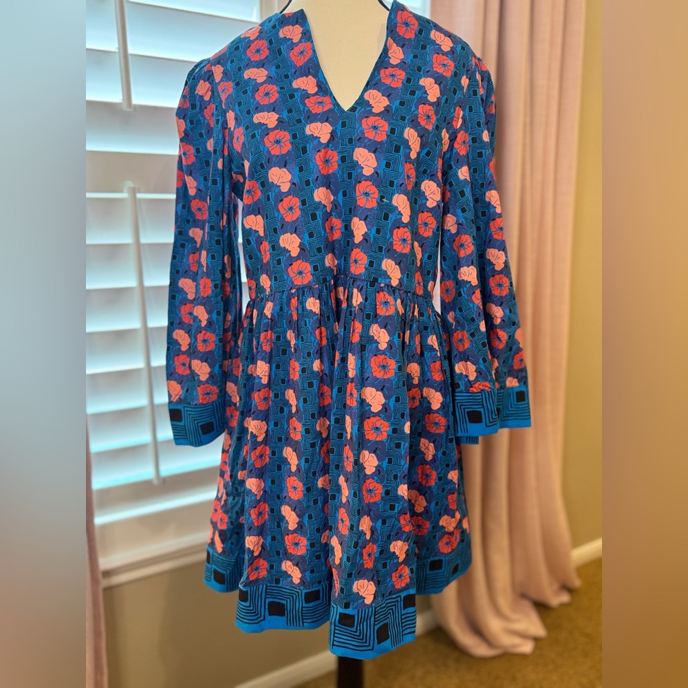 Tuckernuck Blue Dress with Pink Floral Print